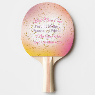 Trendy Kawaii Pink Best Mom Ever Mothers Day Ping Pong Paddle