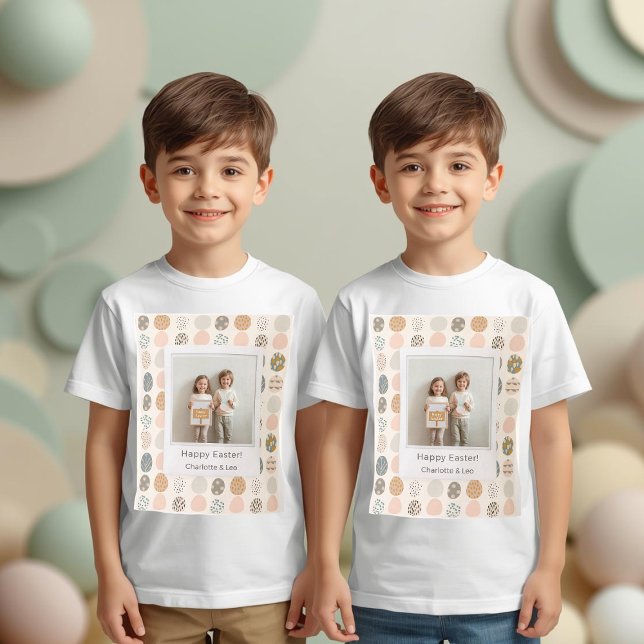 Trendy Kids Pastel Easter Photo  | Personalized T-Shirt (Creator Uploaded)