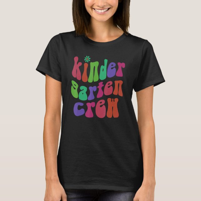 Trendy Kindergarten Crew Teacher Hello Kinder Vint T-Shirt (Front)