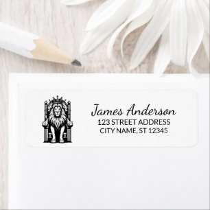 Trendy King Lion with crown Return Address
