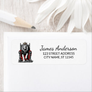 Trendy King Lion with crown Return Address