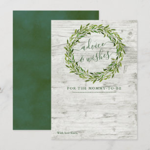 Trendy Laurel Wreath Greenery Baby Shower Advice Card