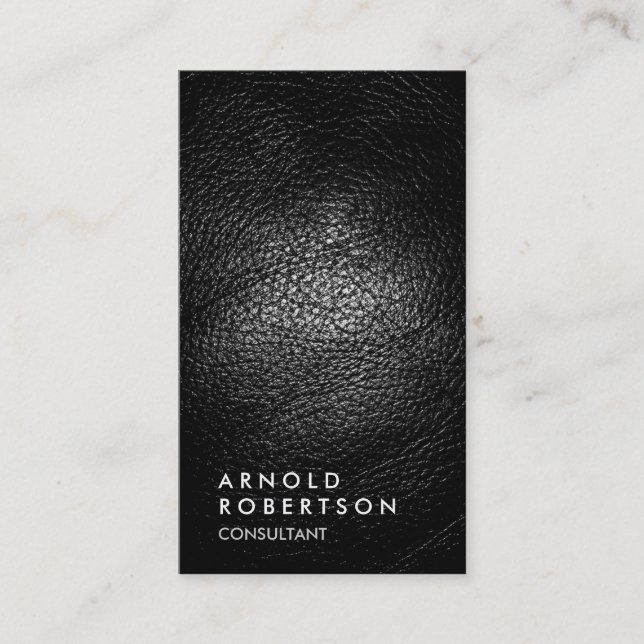 Trendy Leather Effect Consultant Business Card (Front)