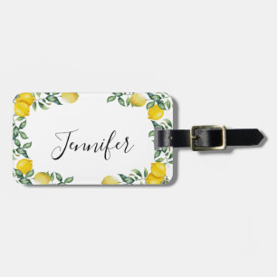 Trendy lemons luggage tag