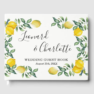 Trendy Lemons Wedding Guests Book keepsake