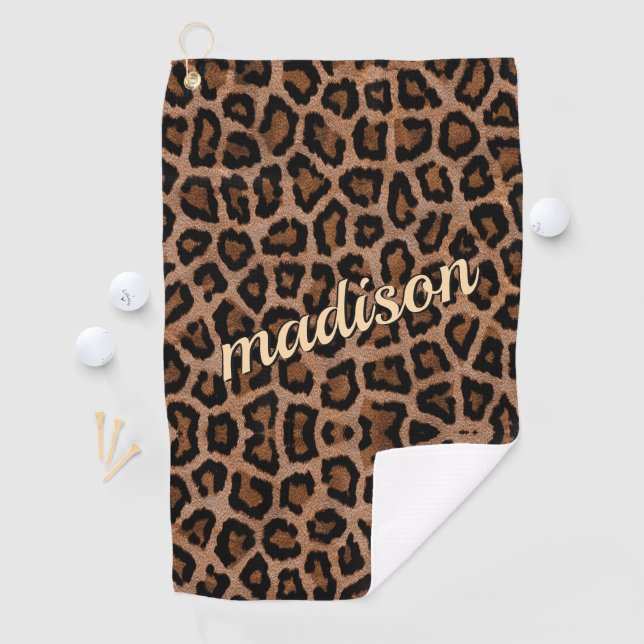 Trendy Leopard Big Cat Gorgeous Animal Pattern Golf Towel (InSitu)