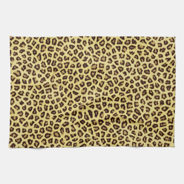 Trendy Leopard Cheetah Print Kitchen Towel (Horizontal)