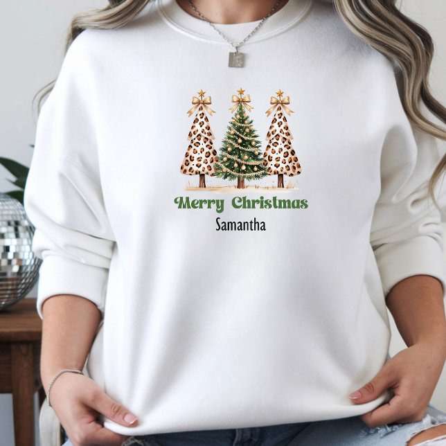 Trendy Leopard Christmas Trees personalized gift  Hoodie (Trendy Leopard Christmas Trees personalized gift sweatshirt)
