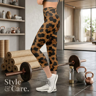 Trendy Leopard Pattern Gentle Stylish Capri Leggings
