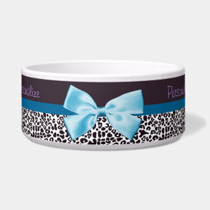 Trendy Leopard Print and Blue Ribbon With Name