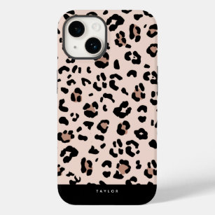 Trendy Leopard Print and Personalized Name Case-Mate iPhone 14 Case