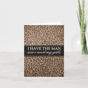 Trendy Leopard Print Bridesmaid Request Card