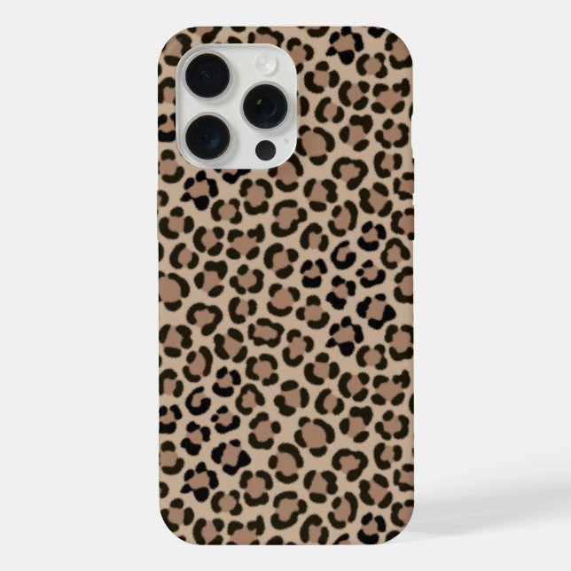 Trendy Leopard Print Fur Effect Repeat Pattern iPhone Case (Back)