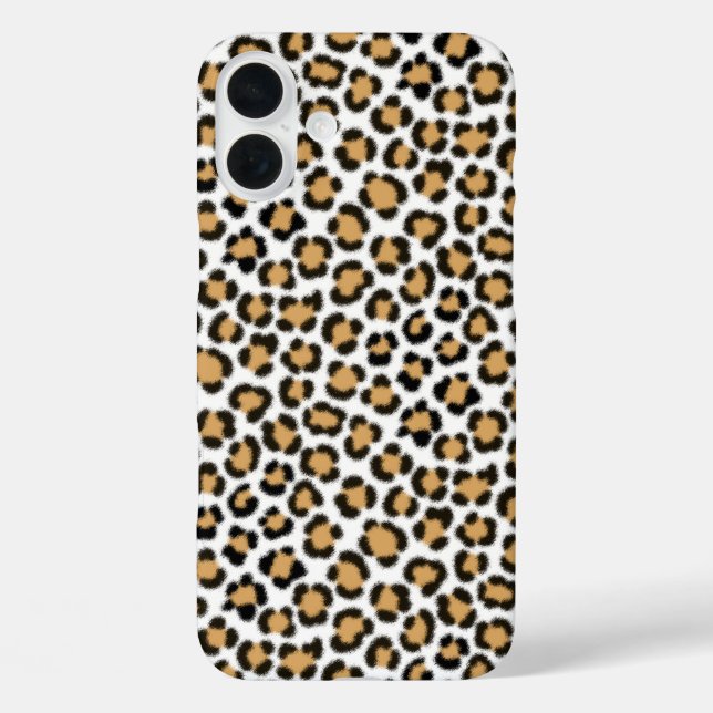 Trendy Leopard Simulated Fur Effect Repeat Pattern Case-Mate iPhone Case (Back)
