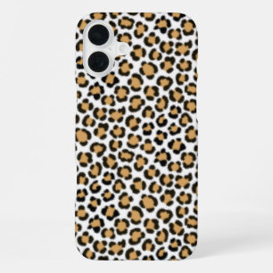 Trendy Leopard Simulated Fur Effect Repeat Pattern iPhone 16 Plus Case