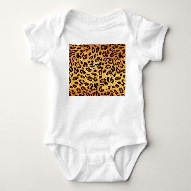 Trendy Leopard: Skin Design Pattern. Baby Bodysuit (Front)