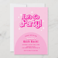 trendy Let's Go Party pink bachelorette party