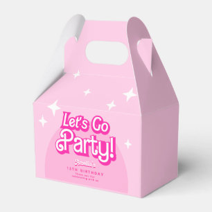 Trendy Let's Go Party pink BIRTHDAY Favor Box
