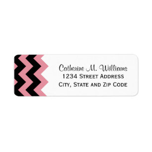 Trendy Light Pink and Black Chevron Pattern