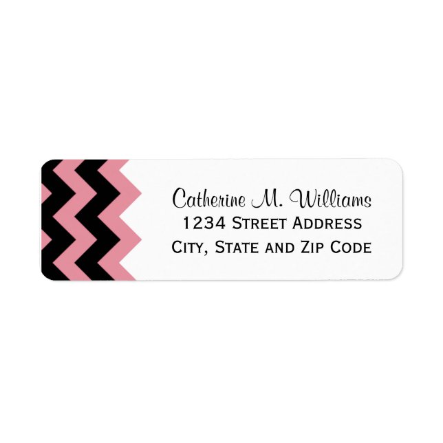 Trendy Light Pink and Black Chevron Pattern (Front)