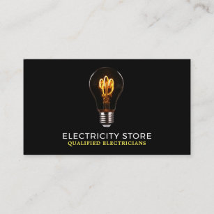 Trendy Lightbulb, Electrician Business Card