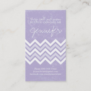 Trendy Lilac Chevron Mommy Cards