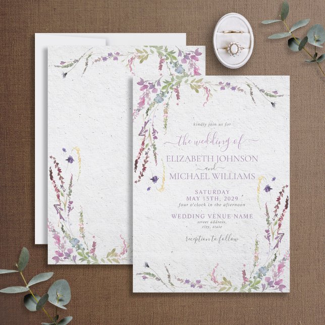 Trendy Lilac Lavender Floral Garden Wedding Invitation (Creator Uploaded)