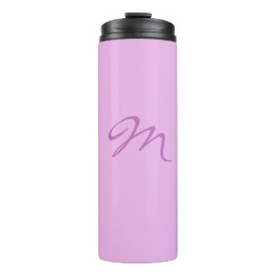 Trendy Lilac Orchid Colour Monogram Initial Letter Thermal Tumbler