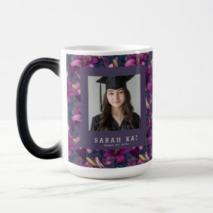 Trendy Lilies Flower Girls Graduation Gift Magic Mug