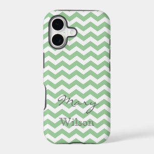 Trendy lime green chevron with name