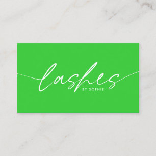 Trendy Lime Green Eyelash Extensions Lashes  Business Card