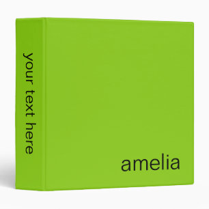 Trendy Lime Green Monogram Binder