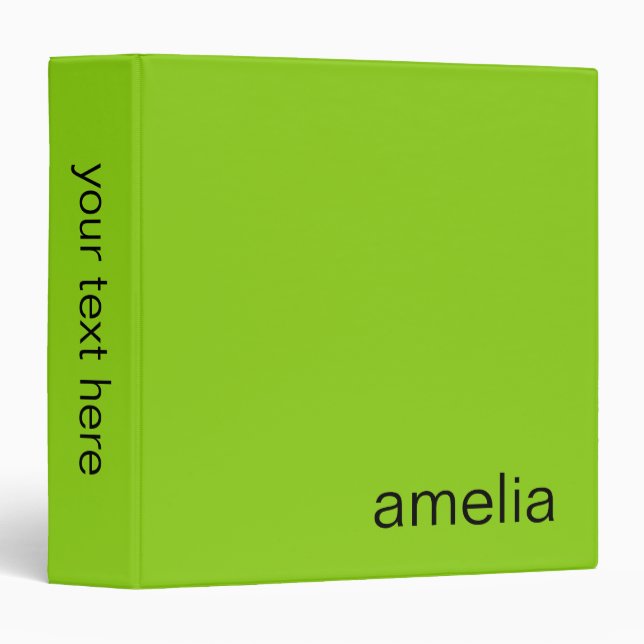 Trendy Lime Green Monogram Binder (Front/Spine)