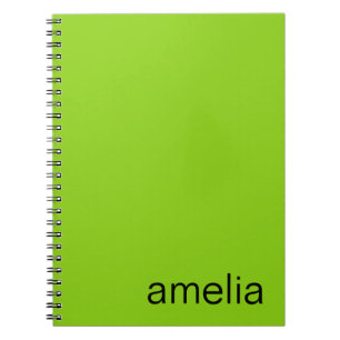 Trendy Lime Green Monogram Notebook