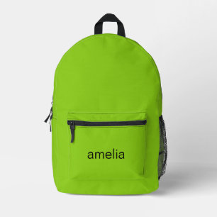 Trendy Lime Green Personalized Printed Backpack