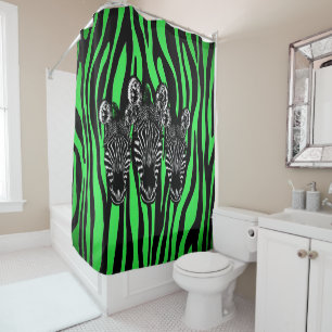 Trendy Lime Zebra Herd on Zebra Print