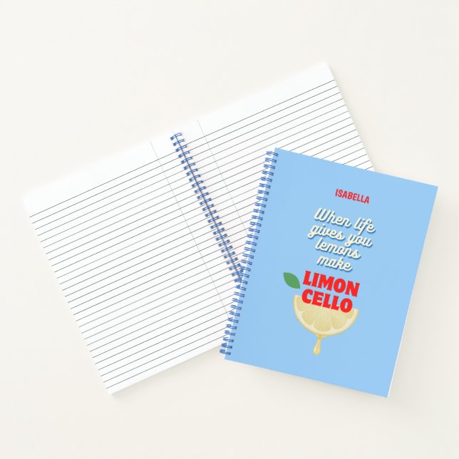 Trendy Limoncello Quote  Notebook (Inside)
