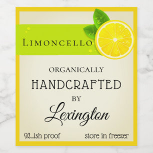 Trendy Limoncello Tall Bottle Label  