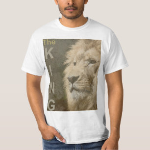 Trendy Lion Face White Template Mens Modern T-Shirt