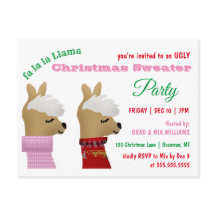 Trendy Llama Christmas Sweater Party Invitation