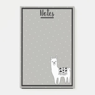 Trendy Llama Sketch & White Dots Post-it Notes