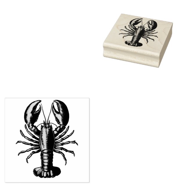 Trendy Lobster  Rubber Stamp (Stamped)