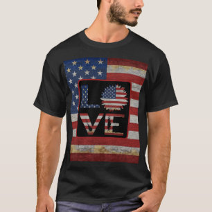 TRENDY LOVE AMERICAN FLAG DISTRESSED USA FLAG T-Shirt