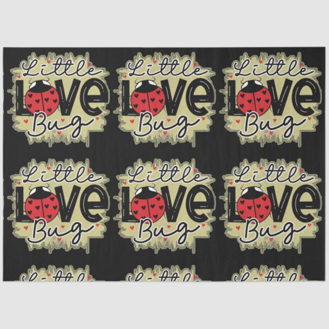 Trendy Love Bug Valentines Day Tissue Paper (Front)