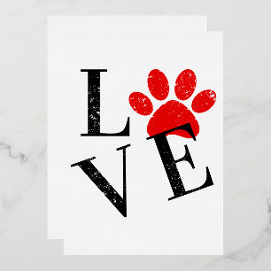 TRENDY LOVE DOG MOM PAW FOIL HOLIDAY CARD