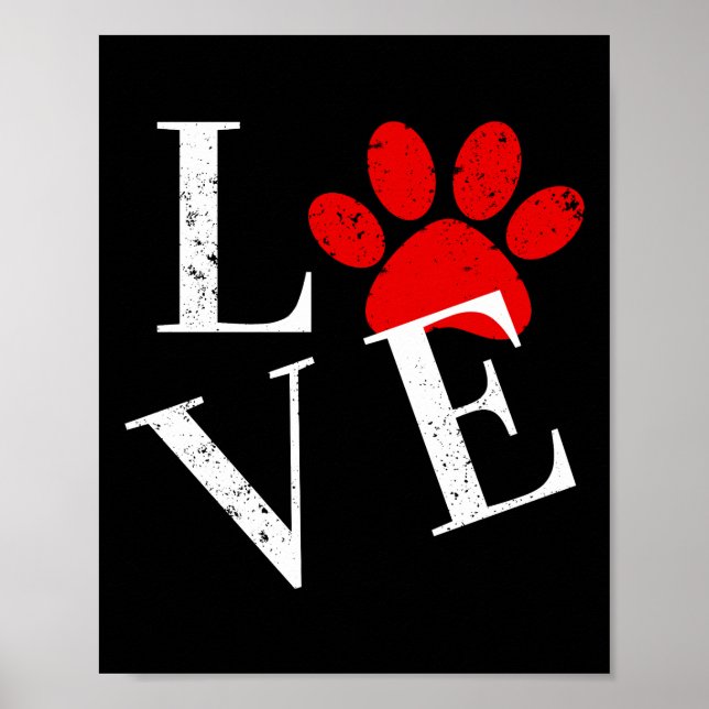 TRENDY LOVE DOG PAW  POSTER (Front)