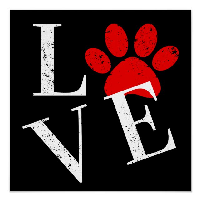 TRENDY LOVE DOG PAW  POSTER (Front)
