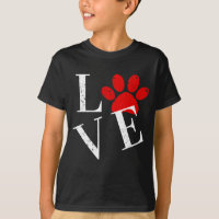 TRENDY LOVE DOG PAW  T-Shirt