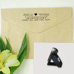Trendy Love Heart Custom Name & Address Pocket Stamp<br><div class="desc">Trendy Love Heart Custom Name & Address Pocket Stamp.</div>