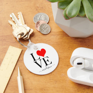 Trendy LOVE Personalized Name Keychain